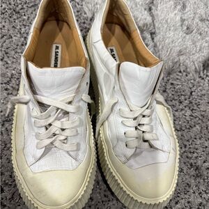 JIL SANDER Men’s White Leather Sneakers size 44